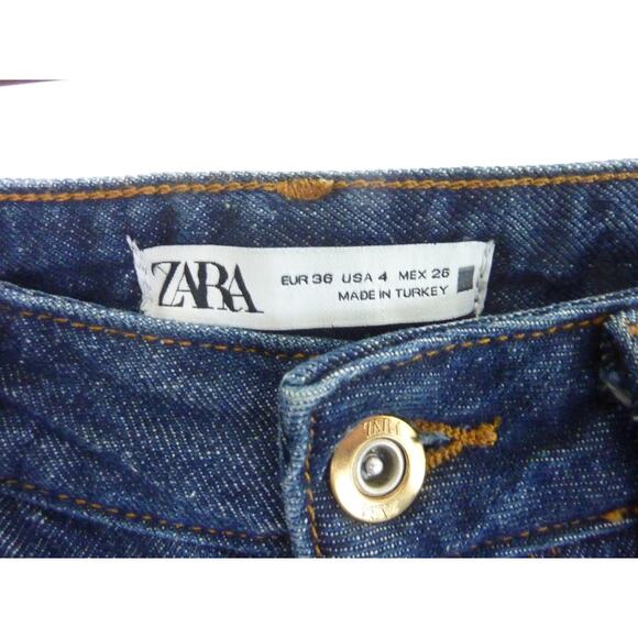 Zara Strait Leg Baggy Boot Cut Jeans Size 4 - Picture 3 of 6